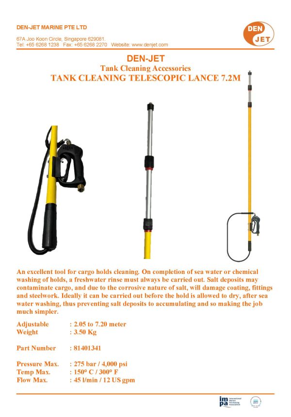 DEN-JET Telescopic Lance 7.2m Brochure 2025 cover